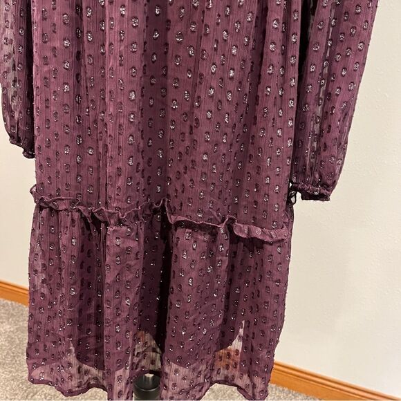 Tommy Hilfiger a-line Elegant Purple long sleeve Dress size 10 - Picture 5 of 14